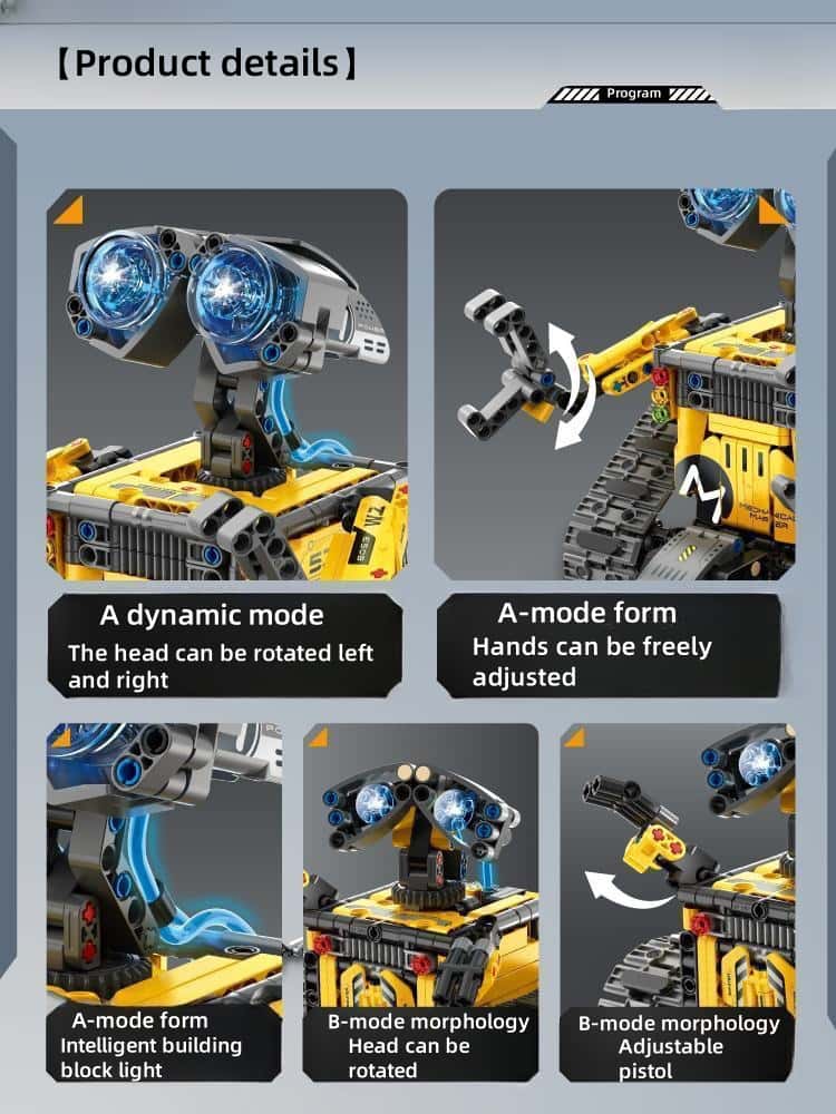 Wall-E robot 4 in 1 programming remote control electric assembly building block model toy educational children's toy assembly