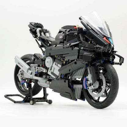 Black Warrior Motorcycle Large Assembling Building Blocks Toy Puzzle Boys Difficulty Model Gift