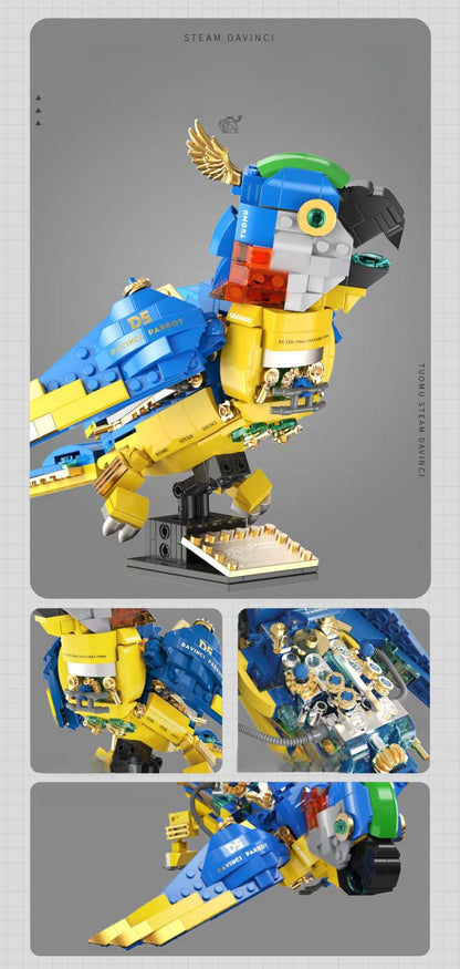Steampunk building blocks King Kong Parrot mechanical gear model ornaments toy