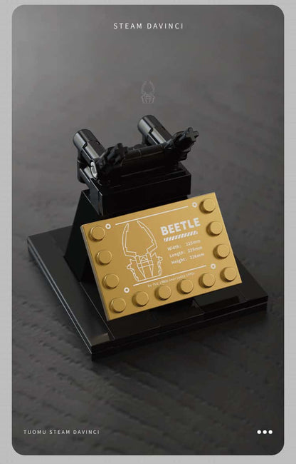 Steampunk building blocks reinstalled. Saw beetle mechanical gear model ornaments toy