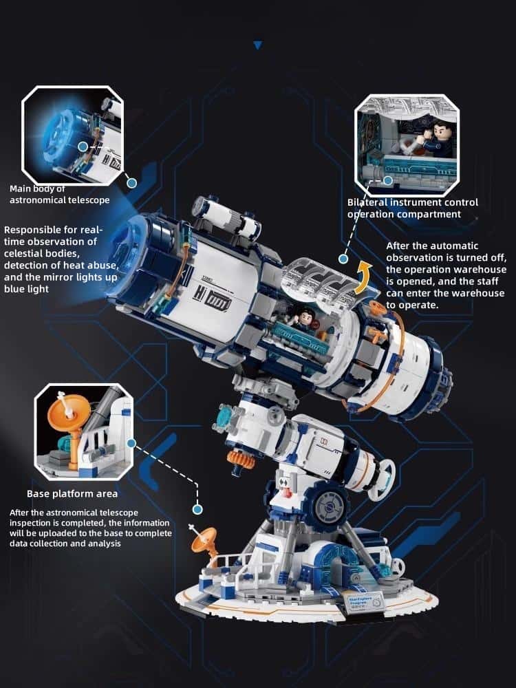 Star Exploration Project Telescope Building Blocks Assembling Toy Model Aerospace Science and Technology Museum Series