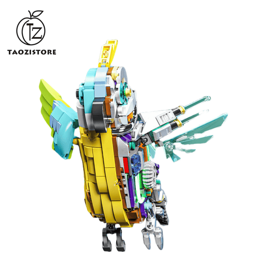 Building Blocks Semi-Mechanical Movable Model Parrot With Light Punk Assembling Toys