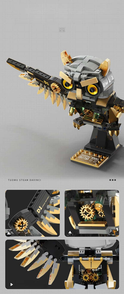 Steampunk Owl Building Blocks Mechanical Gear Model Ornaments Toy