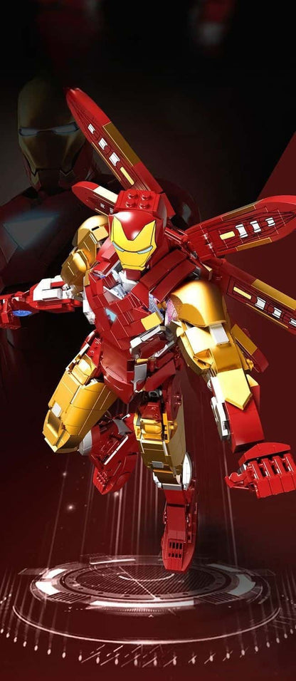 Large Iron Man Mark mecha building block model boy children's educational assembly