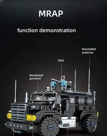 Mine-proof ambush vehicle assembly toys for boys educational brain building block toys children's gifts 6-14 years old