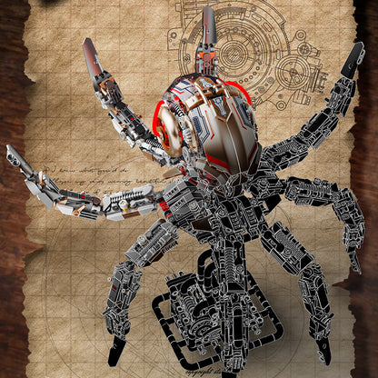 Mechanical octopus building blocks new steampunk assembly toy model desktop ornaments boy gift