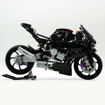 Black Warrior Motorcycle Large Assembling Building Blocks Toy Puzzle Boys Difficulty Model Gift