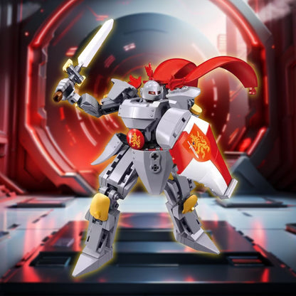 Sword and Shield Knight Manned Mecha Robot Building Blocks Set, Guardian City Transformer Mecha Model Kit, (209+ Pieces) Cool Knight Robot Toy, Suitable for Adults and Children Christmas Birthday Gifts