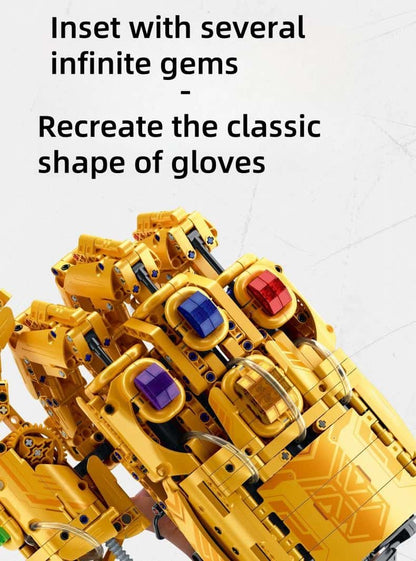 Iron Man Thanos Infinity Gloves Wearable Hydraulic Mechanical Arm Assembly Toy Building Blocks Boys Gift