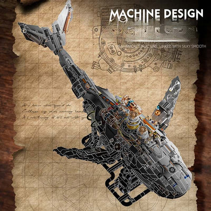 Mechanical whale building blocks new steampunk assembly toy model desktop ornaments boy gift