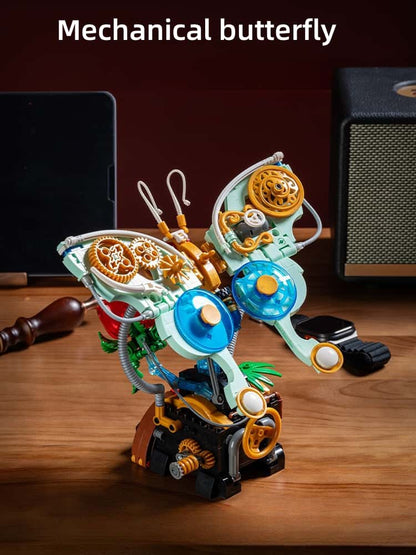 New mechanical butterfly building blocks ornaments insect series children's assembly toys girls birthday gift