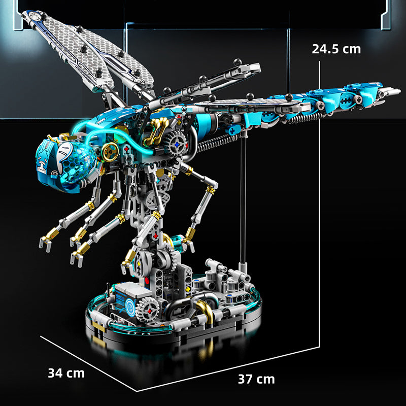 Mechanical dragonfly building blocks new steampunk dragonfly assembly toy model desktop ornaments boy gift