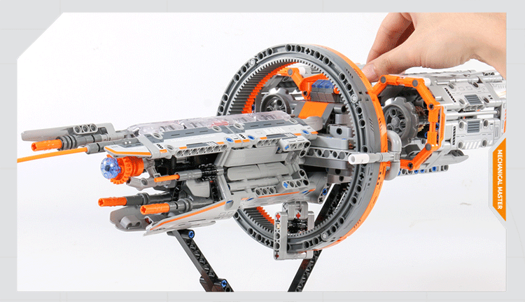 [1184 pieces] Space cruise battleship assembly model | with display stand | science fiction spaceship building block toy | collection decoration model