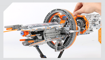 [1184 pieces] Space cruise battleship assembly model | with display stand | science fiction spaceship building block toy | collection decoration model
