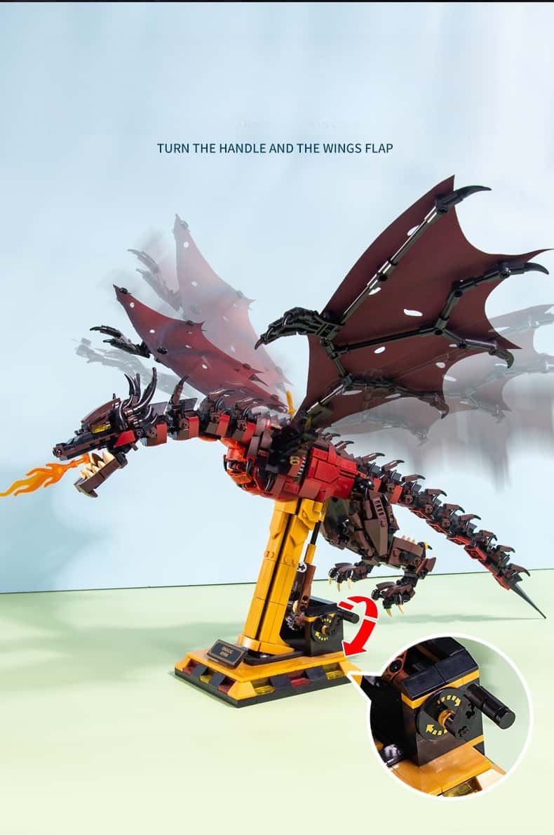 Dinosaur building blocks Ninjago assembly toy giant fire dragon boy 8-12 years old gift