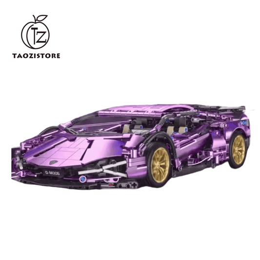Cool remote control Lambo sports car + electroplated purple exterior + colorful lights + upgraded motor power children's gift