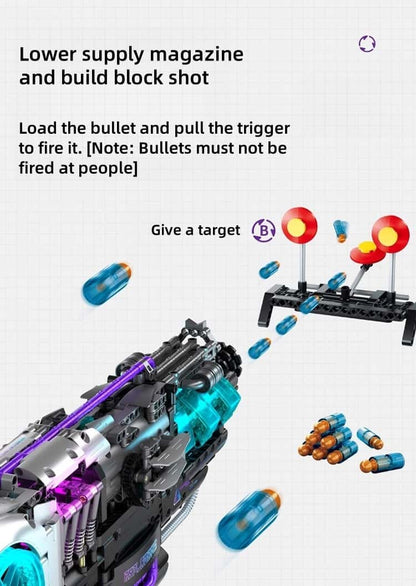 New black technology building block gun, continuous firing variable robot, children's boy educational assembly toy gift