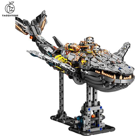 Mechanical whale building blocks new steampunk assembly toy model desktop ornaments boy gift