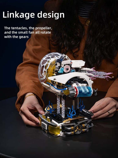 Mechanical Nautilus Building Blocks Marine Life 6 to 12 Years Old Children's Educational Assembly Electric Toy Boy Gift