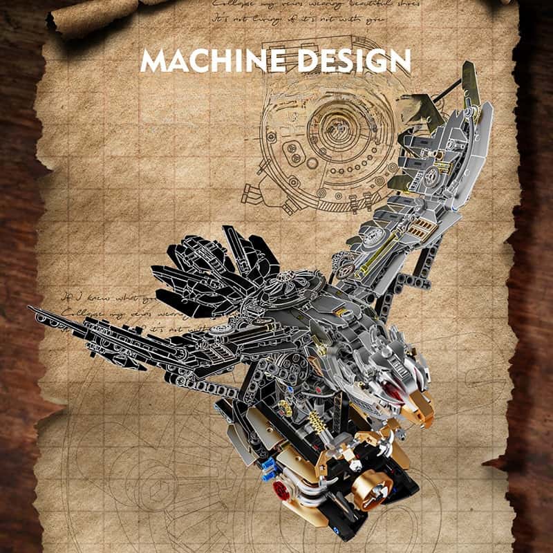 Mechanical eagle building blocks New steampunk eagle assembly toy model Desktop ornaments boy gift