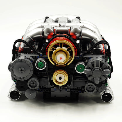911 horizontally opposed 6-cylinder engine building block model electric assembly technology toy boy birthday gift collection display first choice