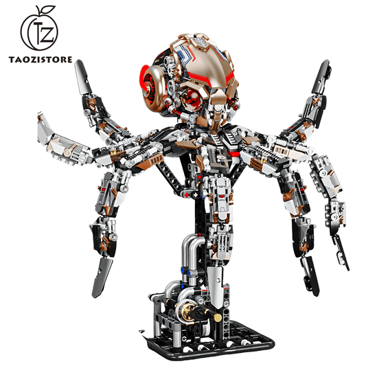 Mechanical octopus building blocks new steampunk assembly toy model desktop ornaments boy gift