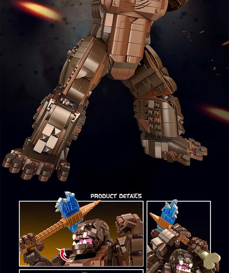 Building Blocks Large King Kong Model Puzzle Assemble Monster Toy Boy 3-12 Birthday Gift