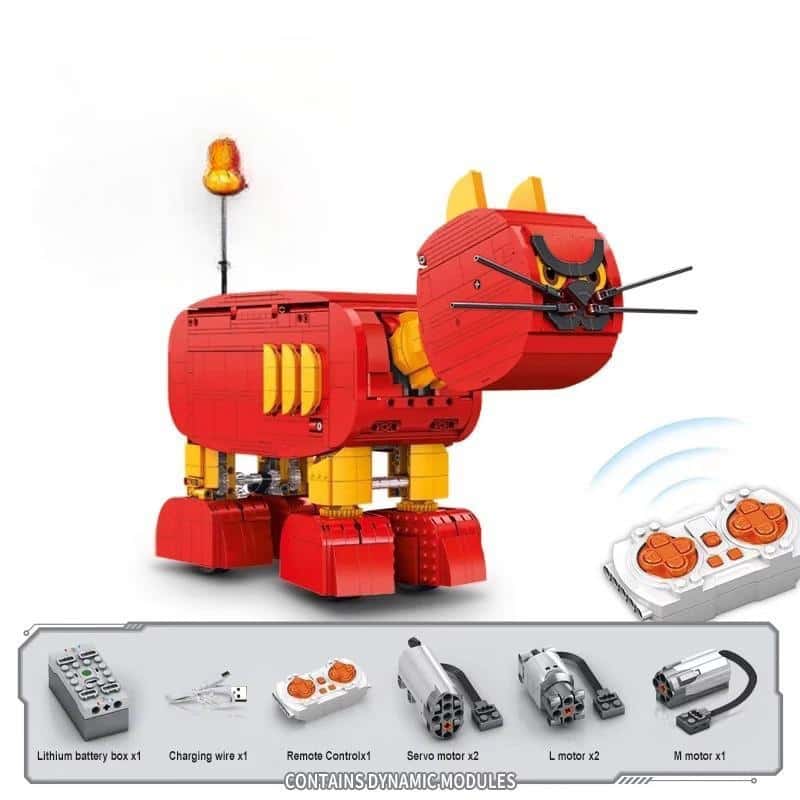 New Doraemon building blocks, electric remote control, black technology assembly model toys, boy children's gifts