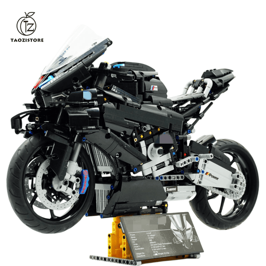 Black Warrior Motorcycle Large Assembling Building Blocks Toy Puzzle Boys Difficulty Model Gift