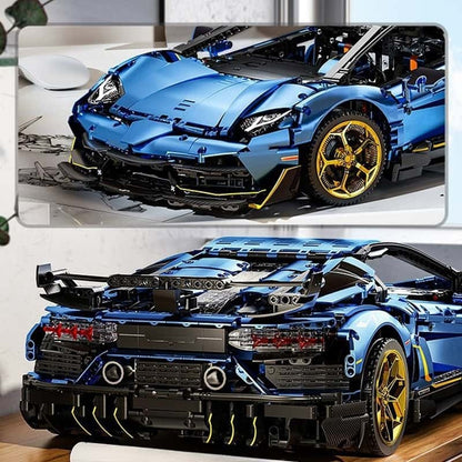 [Metallic Blue] Lambo Aventador SVJ 63 Diecast Model Car – Large Static Display 55cm – Luxury Supercar Collectible Toy Gift