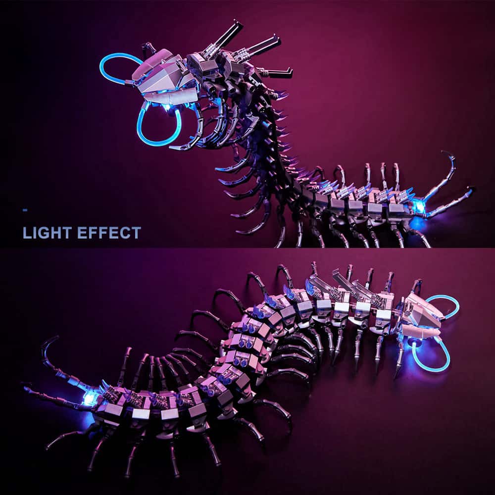 Mechanical centipede light version spider puzzle small particle assembly building blocks science and education assembly toy gift