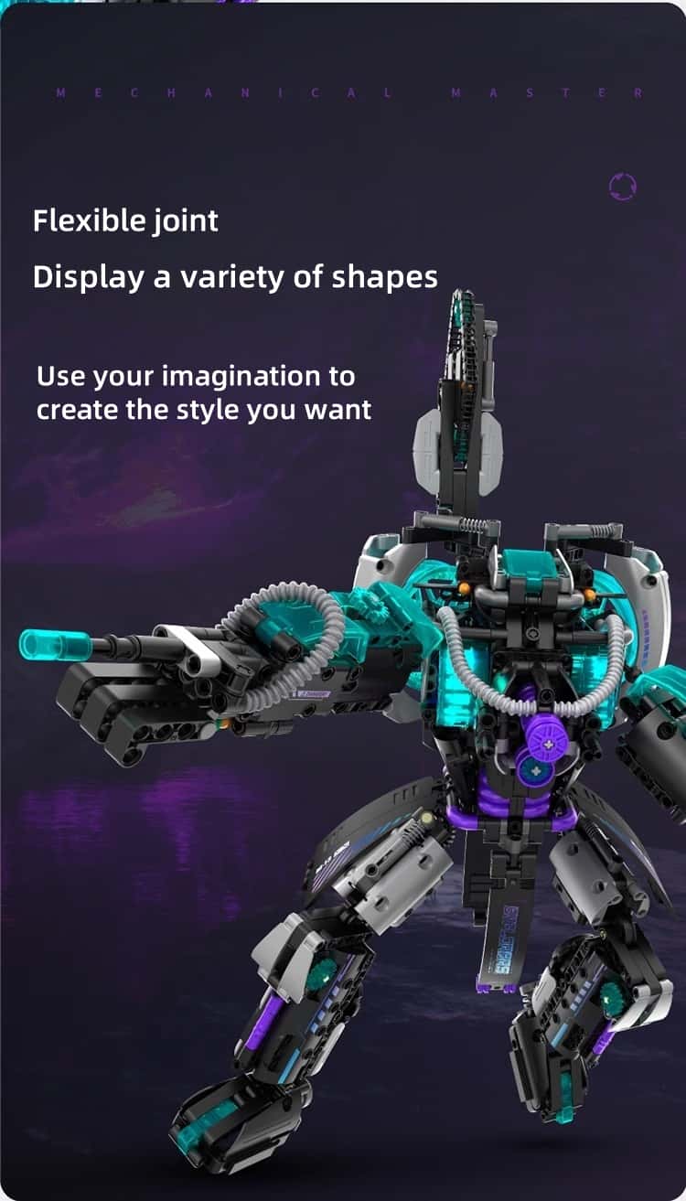 New black technology building block gun, continuous firing variable robot, children's boy educational assembly toy gift