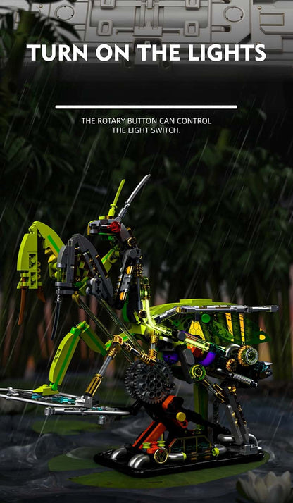 Mechanical mantis building blocks new steampunk mantis assembly toy model desktop ornaments boy gift