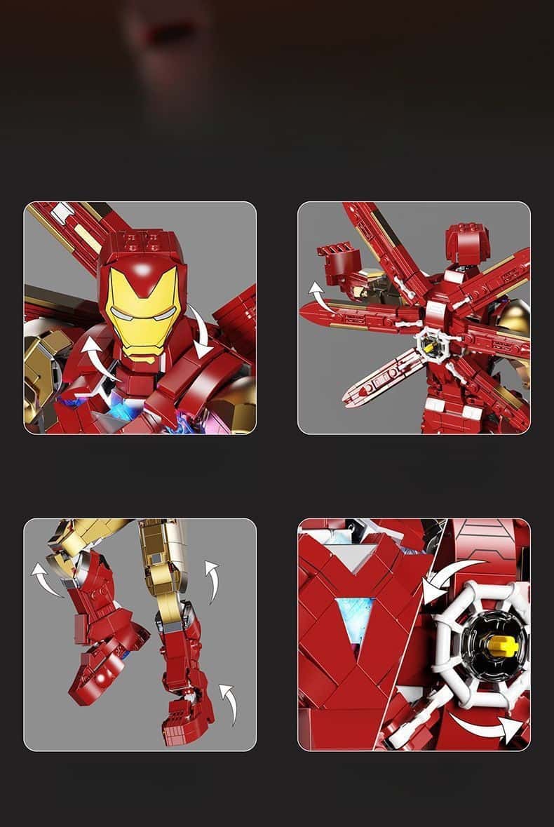 Large Iron Man Mark mecha building block model boy children's educational assembly