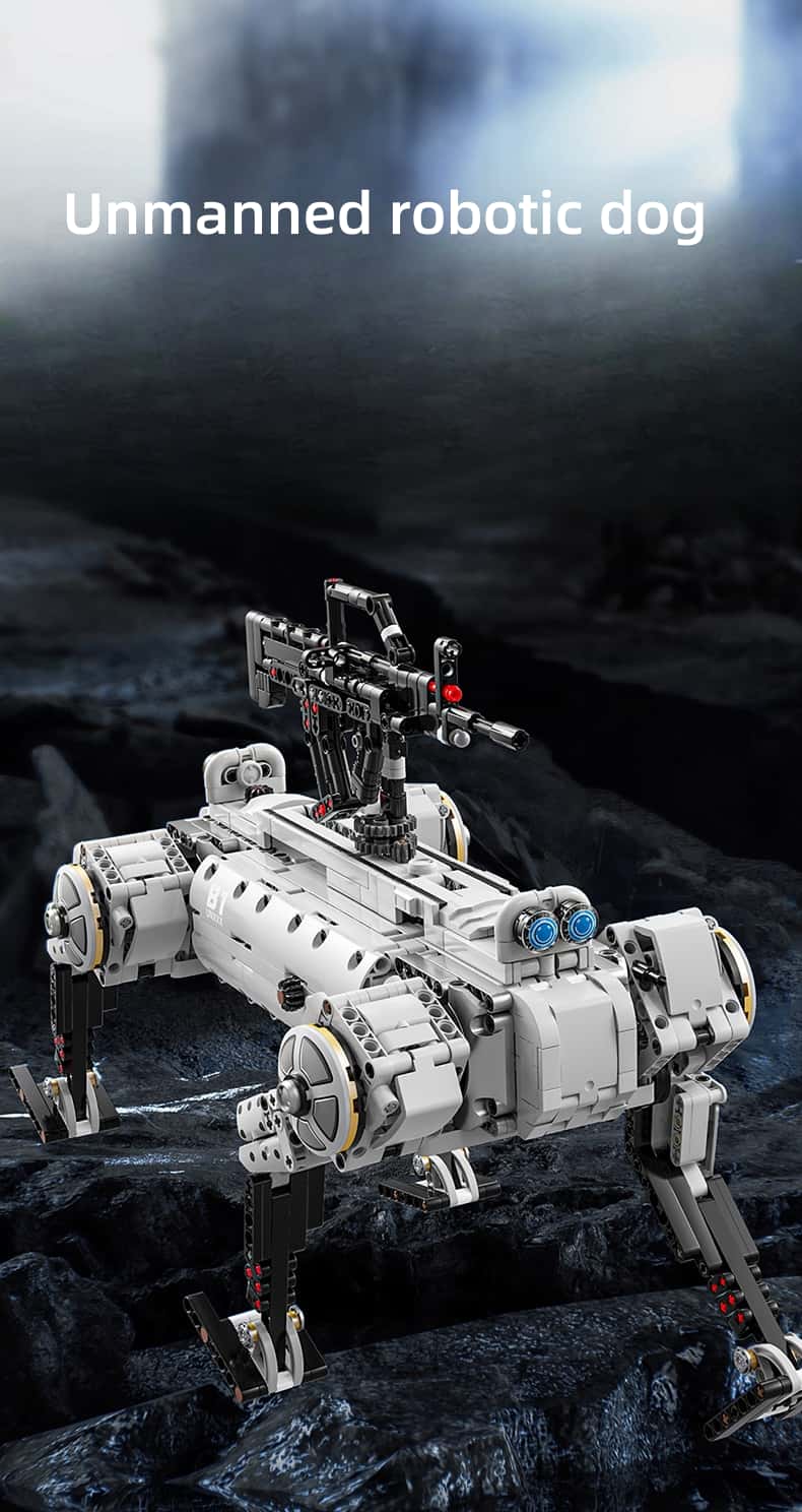 New unmanned robot dog military weapon children's educational building block toys boy's holiday gift