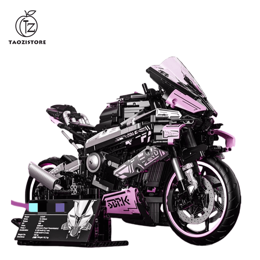 Motorcycle building blocks mechanical set new pink sports car model suitable for holiday gifts for girls