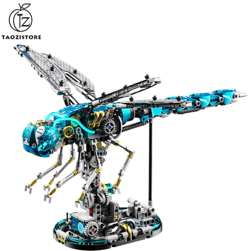 Mechanical dragonfly building blocks new steampunk dragonfly assembly toy model desktop ornaments boy gift