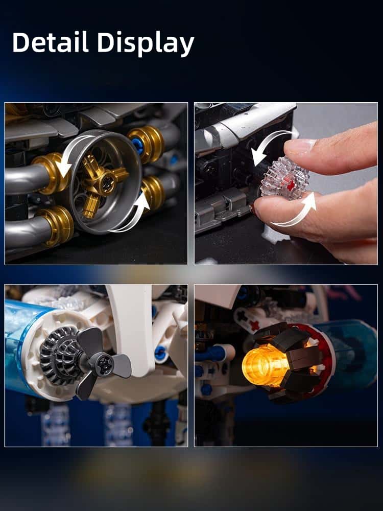 Mechanical Nautilus Building Blocks Marine Life 6 to 12 Years Old Children's Educational Assembly Electric Toy Boy Gift