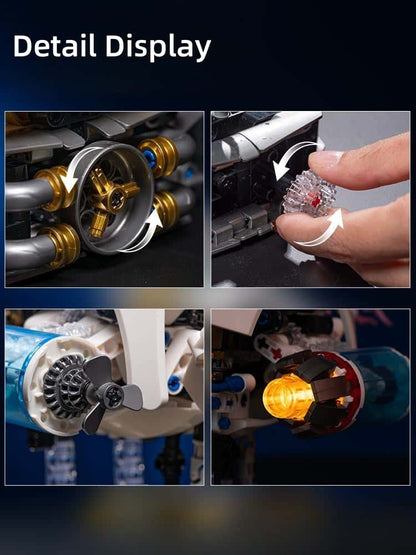 Mechanical Nautilus Building Blocks Marine Life 6 to 12 Years Old Children's Educational Assembly Electric Toy Boy Gift