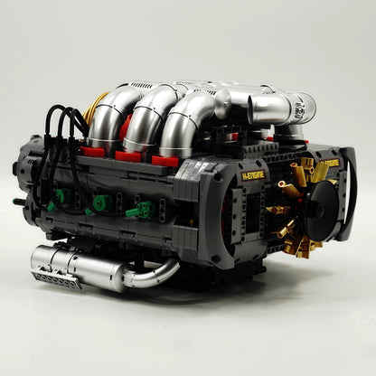 911 horizontally opposed 6-cylinder engine building block model electric assembly technology toy boy birthday gift collection display first choice