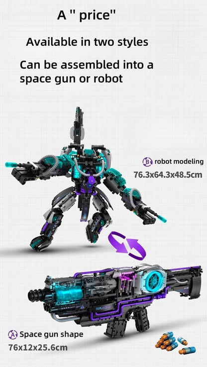New black technology building block gun, continuous firing variable robot, children's boy educational assembly toy gift