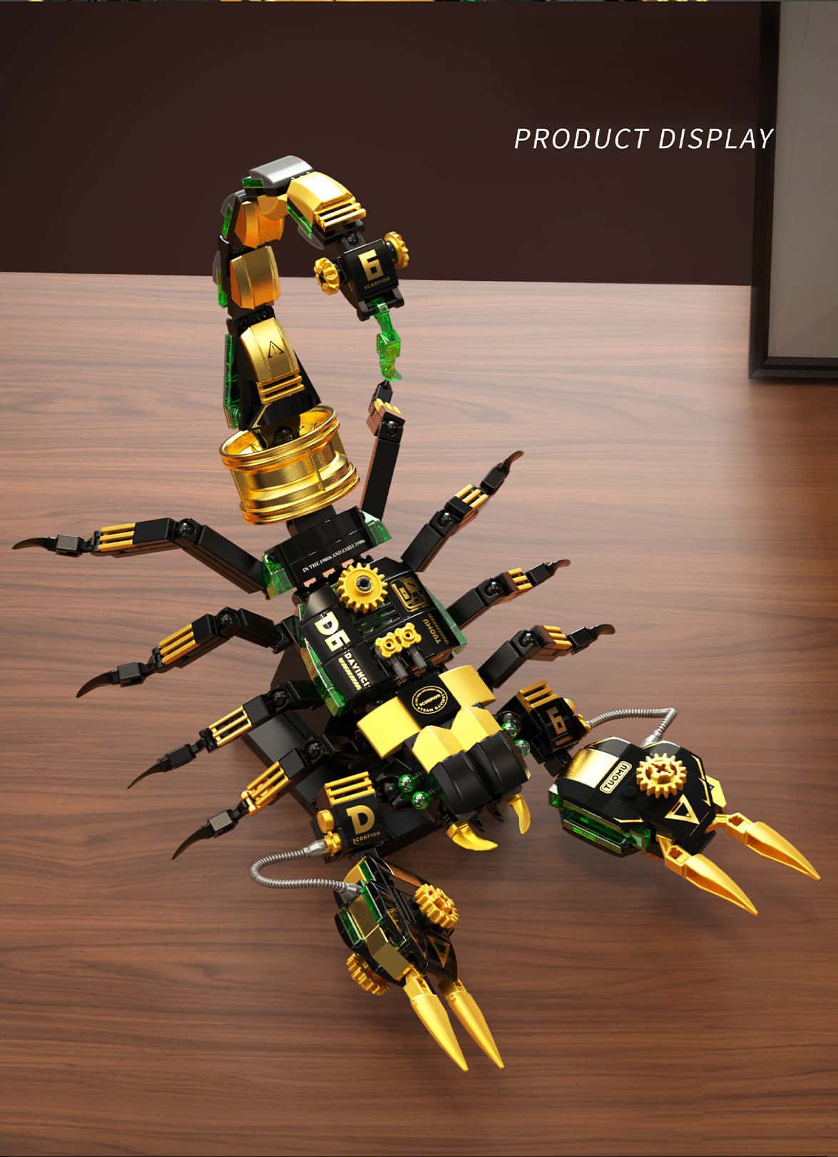 Steampunk giant claws scorpion building blocks mechanical gear model ornaments toys