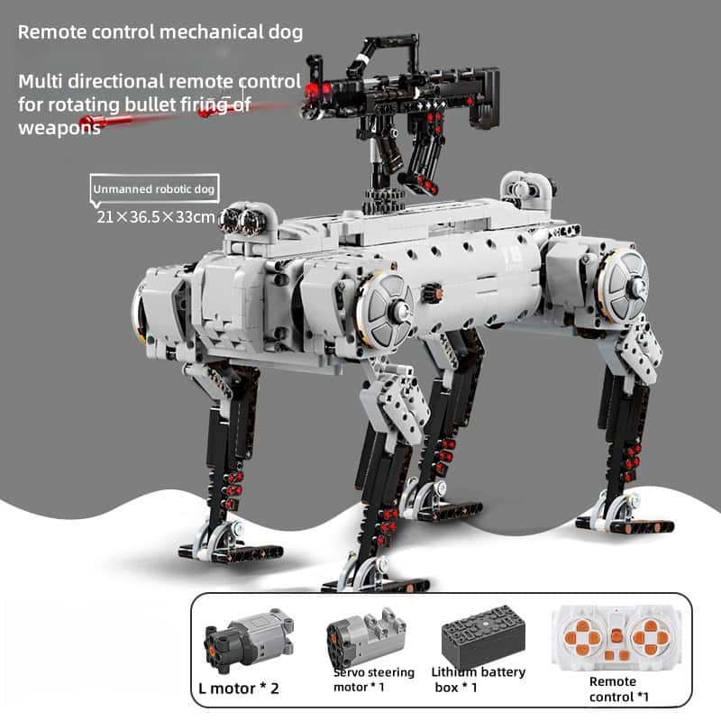 New unmanned robot dog military weapon children's educational building block toys boy's holiday gift