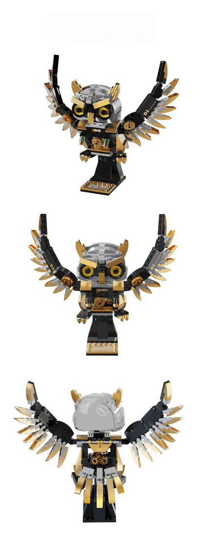 Steampunk Owl Building Blocks Mechanical Gear Model Ornaments Toy