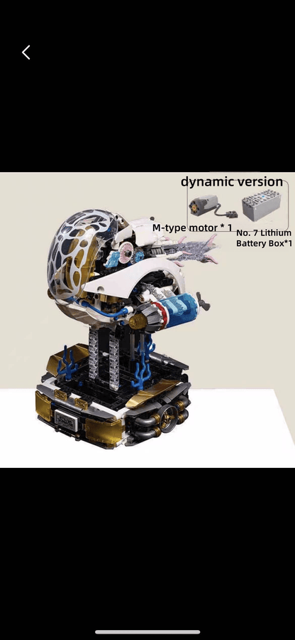 Mechanical Nautilus Building Blocks Marine Life 6 to 12 Years Old Children's Educational Assembly Electric Toy Boy Gift
