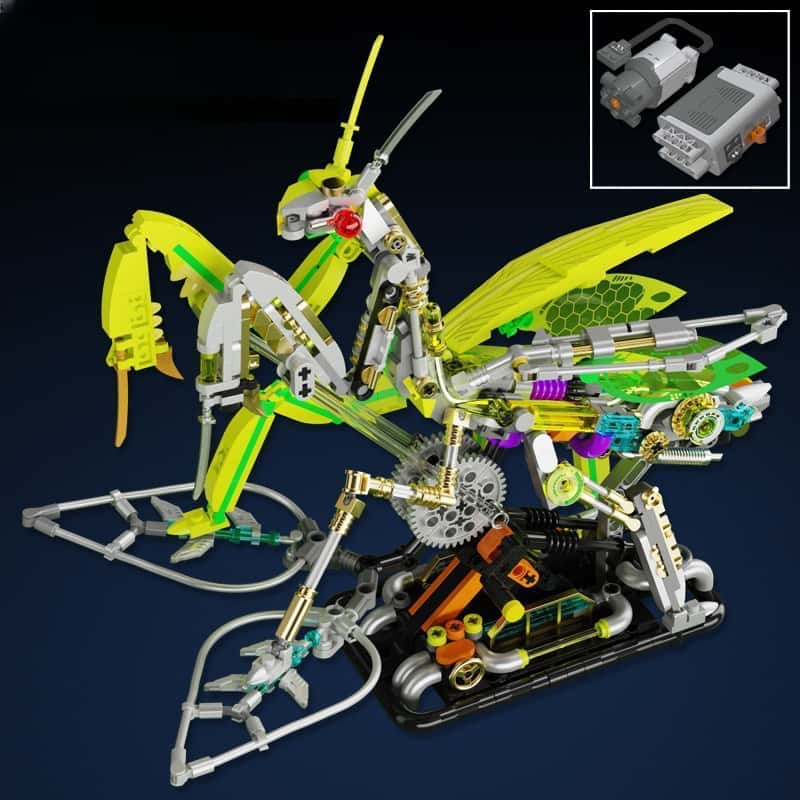 Mechanical mantis building blocks new steampunk mantis assembly toy model desktop ornaments boy gift