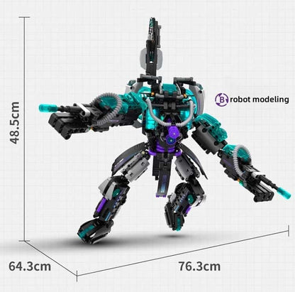 New black technology building block gun, continuous firing variable robot, children's boy educational assembly toy gift
