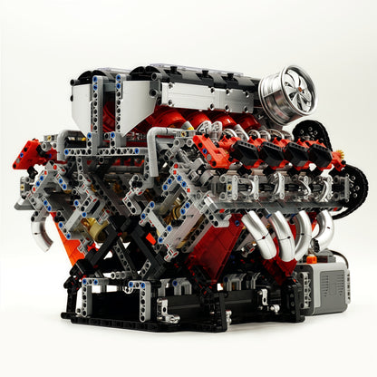 Simulated V8 Engine Model Building Kit | Electric Assembly Toy | Desktop Display for Boys | Creative Tech Gift