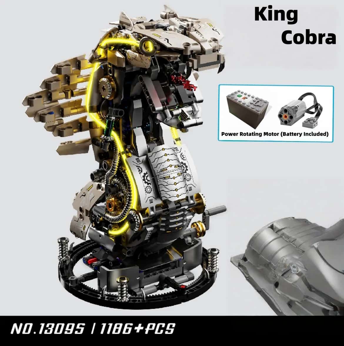 New Mechanical Cobra King Assembly Building Blocks - Articulated Linkage, Educational & High-Difficulty Toy Model, Ideal Gift for Boys