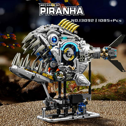 New arrival Mechanical piranha building blocks Shark fun puzzle high assembly toy for boys aged 6 and up Gift